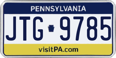 PA license plate JTG9785