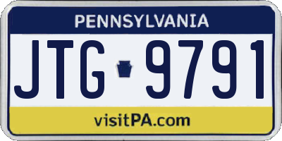 PA license plate JTG9791