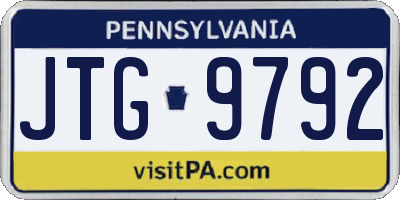 PA license plate JTG9792