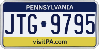PA license plate JTG9795