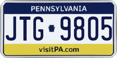 PA license plate JTG9805