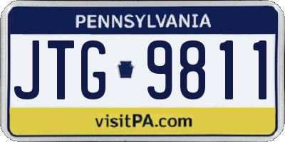 PA license plate JTG9811