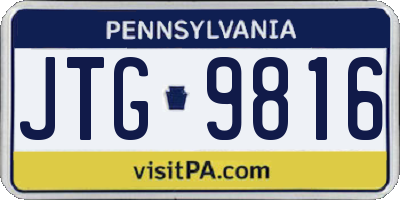 PA license plate JTG9816