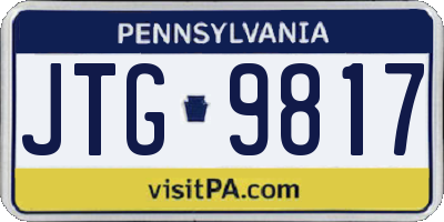 PA license plate JTG9817