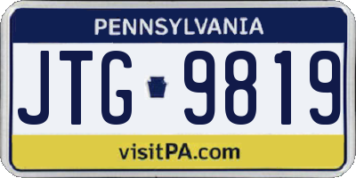 PA license plate JTG9819