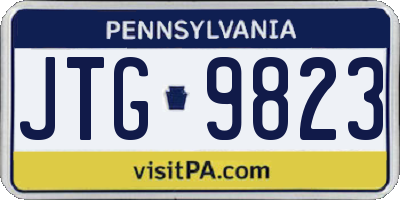 PA license plate JTG9823