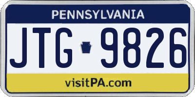 PA license plate JTG9826