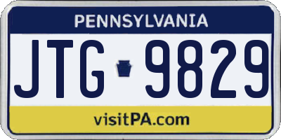 PA license plate JTG9829