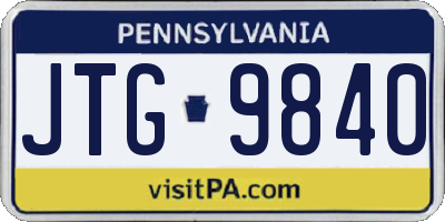 PA license plate JTG9840