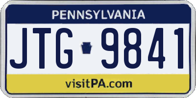 PA license plate JTG9841