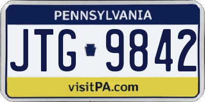 PA license plate JTG9842