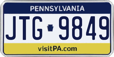 PA license plate JTG9849