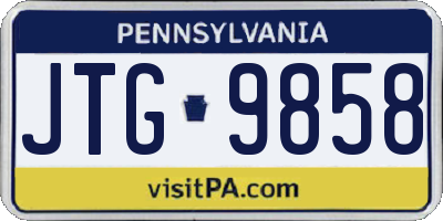 PA license plate JTG9858