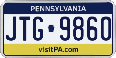 PA license plate JTG9860