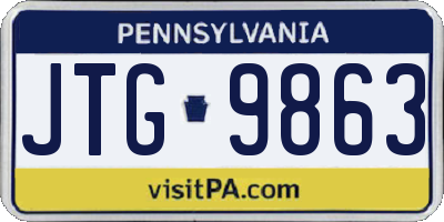 PA license plate JTG9863