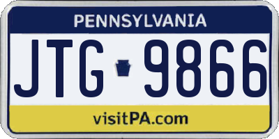 PA license plate JTG9866