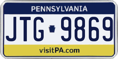 PA license plate JTG9869