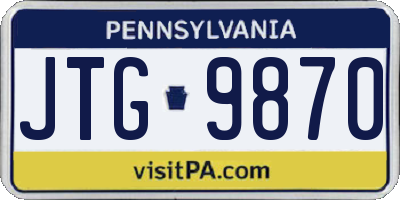 PA license plate JTG9870