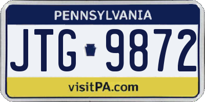 PA license plate JTG9872