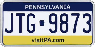 PA license plate JTG9873