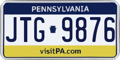 PA license plate JTG9876