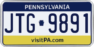 PA license plate JTG9891