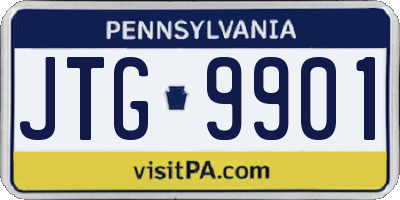 PA license plate JTG9901