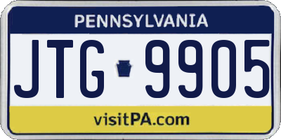 PA license plate JTG9905