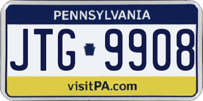 PA license plate JTG9908