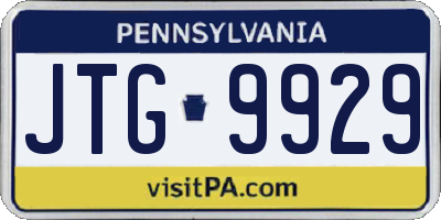 PA license plate JTG9929