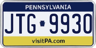 PA license plate JTG9930