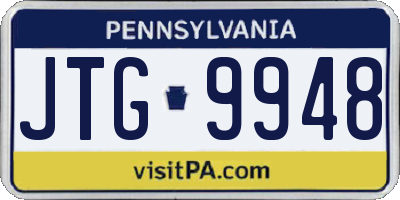 PA license plate JTG9948