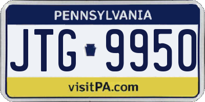 PA license plate JTG9950