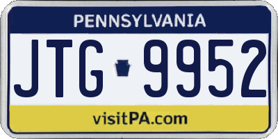 PA license plate JTG9952
