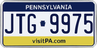 PA license plate JTG9975