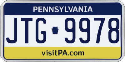 PA license plate JTG9978