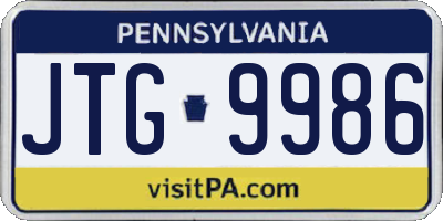 PA license plate JTG9986