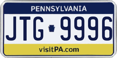 PA license plate JTG9996