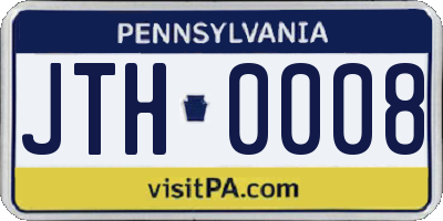PA license plate JTH0008