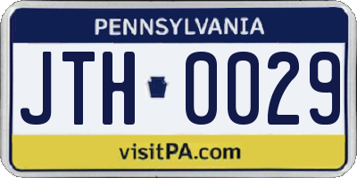 PA license plate JTH0029