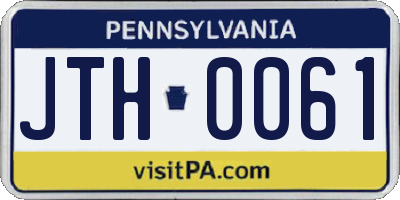 PA license plate JTH0061