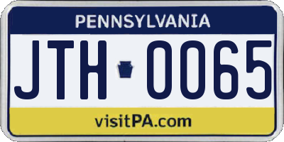 PA license plate JTH0065