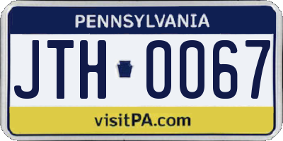 PA license plate JTH0067