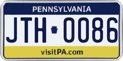 PA license plate JTH0086