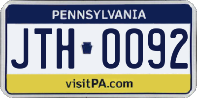 PA license plate JTH0092