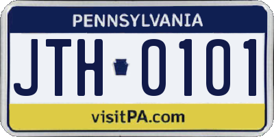 PA license plate JTH0101