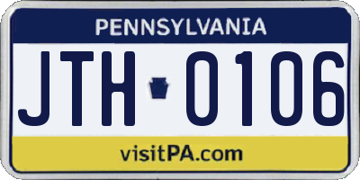 PA license plate JTH0106