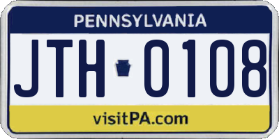 PA license plate JTH0108