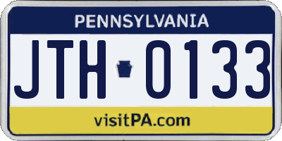 PA license plate JTH0133