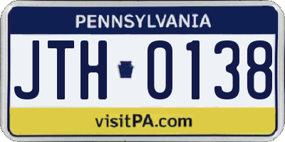 PA license plate JTH0138